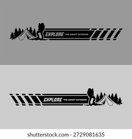 Pegatinas laterales de la tira del Explore para la Ilustración vectorial del diseño del coche
