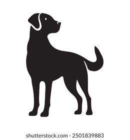 Explore sleek black dog silhouette vector designs set against a white background.