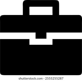 Explore a sleek and modern briefcase icon in line art style. This vector illustration features a minimalist silhouette, perfect for logos, icons, and clipart. Ideal for business and