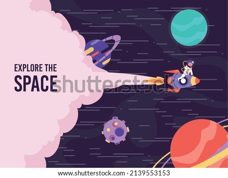 explore the space postcard scene