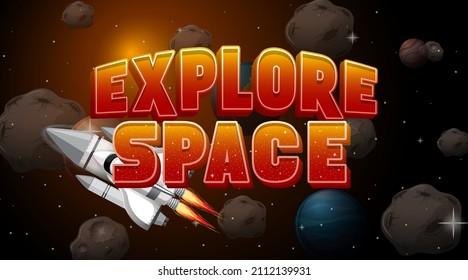 Explore Space poster design illustration