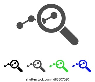 Explore Stats flat vector icon. Colored explore stats, gray, black, blue, green icon variants. Flat icon style for web design.