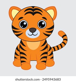 Explore a striking tiger vector illustration in cartoon and line art styles. Perfect for digital and print projects, this high-quality, print-ready file enhances creative designs.