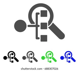 Explore Structure flat vector pictograph. Colored explore structure, gray, black, blue, green pictogram versions. Flat icon style for graphic design.