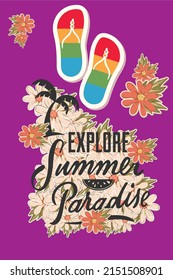 Erkunden Sie das Paradies-Hintergrundposter