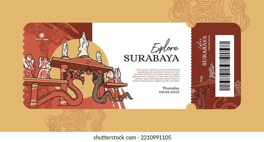 Explore surabaya ticket idea template with ethnic background