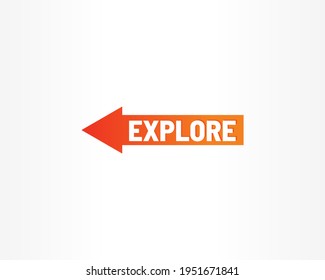 EXPLORE text vector design template with arrow concept