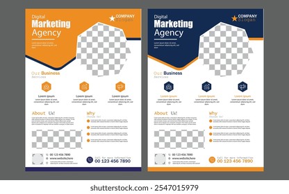 Explore these premium editable flyer templates for digital marketing agencies. Perfect for promoting business services, featuring clean layouts, placeholders, and modern design elements.