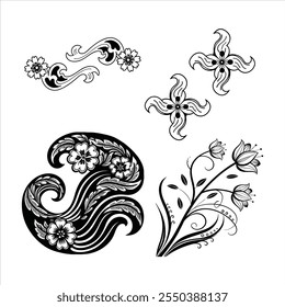 Explore this abstract flower waves black and white line art design set. Perfect for modern decor, patterns, wallpapers, and digital projects with a stylish and minimalist touch.
