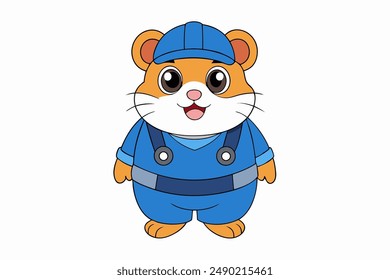 Explore this adorable cartoon icon of a hamster-as-a-plumber, perfect for any creative project needing a touch of whimsy and character. Ideal for digital designs and illustrations