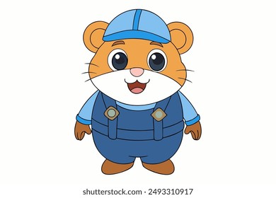 Explore this adorable cartoon icon of a hamster-as-a-plumber, perfect for any creative project needing a touch of whimsy and character. Ideal for digital designs and illustrations