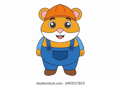 Explore this adorable cartoon icon of a hamster-as-a-plumber, perfect for any creative project needing a touch of whimsy and character. Ideal for digital designs and illustrations