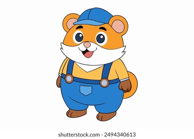 Explore this adorable cartoon icon of a hamster-as-a-plumber, perfect for any creative project needing a touch of whimsy and character. Ideal for digital designs and illustrations