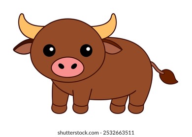 Explore this charming buffalo cartoon style vector art illustration. Perfect for playful designs and projects needing a touch of creativity and fun.