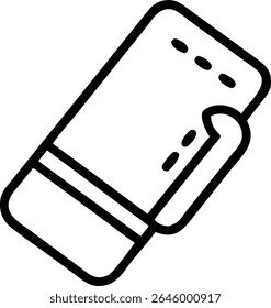 Explore this eraser tool icon vector for graphic design and school supplies outline illustration. Perfect for education and design projects.