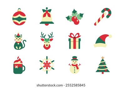 Explore this high-quality Christmas vector icon set featuring line art, silhouettes, logos, and clip ar illustrations. Perfect for holiday-themed designs, websites, greeting cards, and digital project