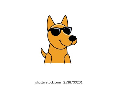 Explore this playful vector art illustration of a dog wearing sunglasses, perfect for adding a fun touch to your designs. Ideal for pet lovers and summer vibes