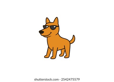 Explore this playful vector art illustration of a dog wearing sunglasses, perfect for adding a fun touch to your designs. Ideal for pet lovers and summer vibes