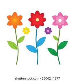 Explore this stunning collection of vibrant multicolored flower vectors, perfect for adding a burst of color and natural beauty to your digital designs. Ideal for creative projects and decor.
