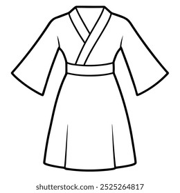 Explore this stunning vector fashion artwork featuring a modern dress kimono inspired by fighting styles. Perfect for unique apparel designs and creative projects.