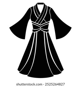 Explore this stunning vector fashion artwork featuring a modern dress kimono inspired by fighting styles. Perfect for unique apparel designs and creative projects.