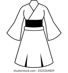 Explore this stunning vector fashion artwork featuring a modern dress kimono inspired by fighting styles. Perfect for unique apparel designs and creative projects.