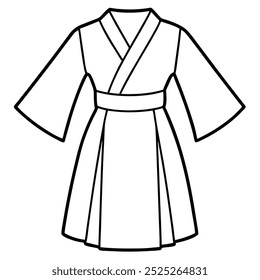 Explore this stunning vector fashion artwork featuring a modern dress kimono inspired by fighting styles. Perfect for unique apparel designs and creative projects.