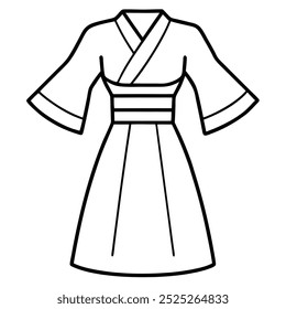 Explore this stunning vector fashion artwork featuring a modern dress kimono inspired by fighting styles. Perfect for unique apparel designs and creative projects.