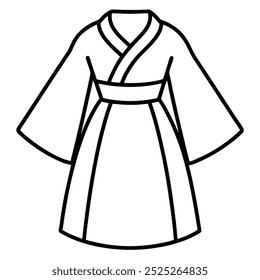 Explore this stunning vector fashion artwork featuring a modern dress kimono inspired by fighting styles. Perfect for unique apparel designs and creative projects.