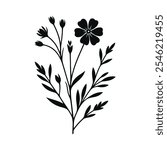 Explore this stunning Wildflower Silhouette Vector Design, featuring delicate floral shapes perfect for nature-inspired projects, wedding themes, botanical art, and minimalist designs. 