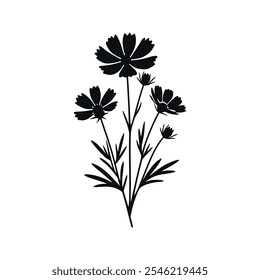 Explore this stunning Wildflower Silhouette Vector Design, featuring delicate floral shapes perfect for nature-inspired projects, wedding themes, botanical art, and minimalist designs. 