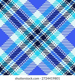 Explore este vibrante patrón de tartán diagonal azul y blanco con intrincadas texturas tejidas. Perfecto para diseños textiles modernos, fondos digitales profesionales y marca con estilo.