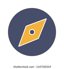 Explore tool glyph color icon. GPS navigation. Compass. Silhouette symbol on white background with no outline. Negative space. Vector illustration