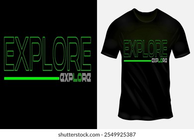  Explore Typography Design T-Shirt Mockup Featuring Green and White Text for Outdoor Adventure Themes