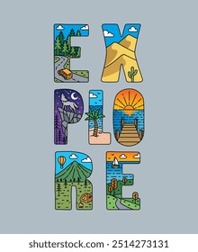 explore typography design vector, for t-shirt, poster and other uses