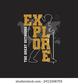 explorar la tipografía para el vector de camiseta de impresión
