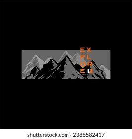 explore typography T SHIRT concept outdoor adventure .