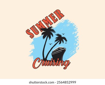 Explore the ultimate summer cruise adventure t shirt design with sun, sea, and relaxation concept