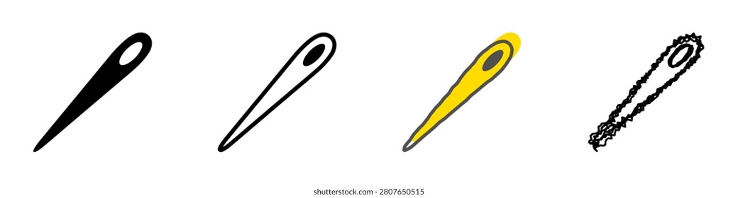 Explore unique artistic interpretations of a sewing needle showcasing different styles and colors