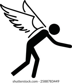 Explore a unique collection of angel wings in cartoon doodle line art and trendy hand-drawn flat style vector illustrations.