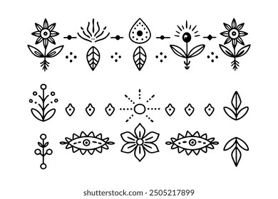 Explore a unique collection of hand-drawn bohemian patterns perfect for textiles, wallpapers, and more. These intricate, vector designs blend ethnic and modern styles for a trendy, artistic look.