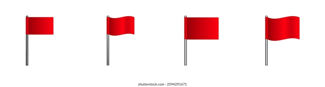 explore various red flag designs on poles, showcasing multiple shapes and styles.