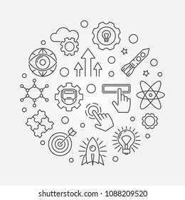 Explore vector round minimal concept illustration in thin line style