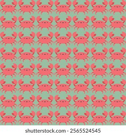 Explore a vibrant, colorfully designed crab pattern perfect for animal-themed tile backgrounds. This vector template offers a creative and eye-catching solution for unique designs.