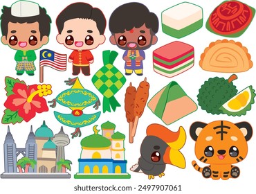 Explore the vibrant diversity of Malaysia with this unique clipart collection, perfect for adding a touch of Southeast Asian charm to your projects.