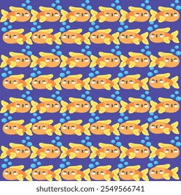 Explore a vibrant, modern, and creative seamless pattern featuring colorful fish and animal motifs. Perfect for design projects, this vector pattern blends creativity and style for diverse application