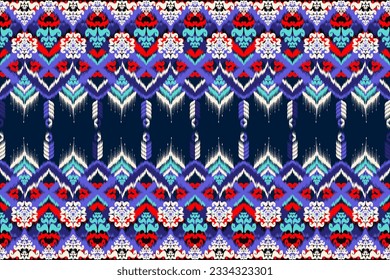 Explore the vibrant world of ikat chevron pattern fabric, a trendy and stylish textile design that adds a pop of color to fashion and home decor. This abstract and geometric art print is perfect.