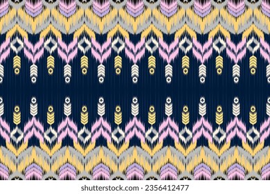 Explore the vibrant world of ikat chevron pattern fabric, a trendy and stylish textile design that adds a pop of color to fashion and home decor. This abstract and geometric art print is perfect.