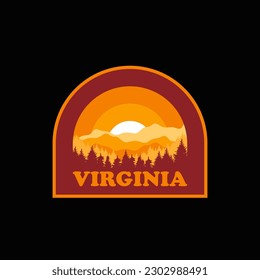 Explore Virginia vintage logo vector concept, icon, element, and template for company. Travel and adventure logo.