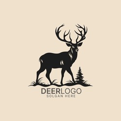 Explore The Wild Side Of Branding With Our Deer Hunting Vector Logo Design Silhouette